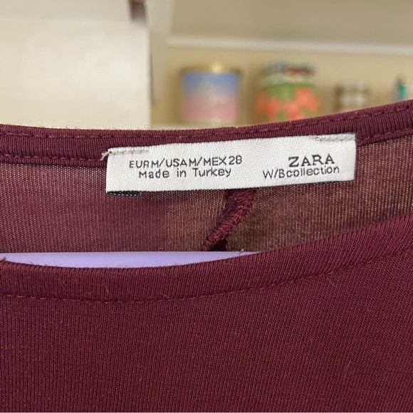 Maroon 3/4 Sleeve Boatneck Top - Picture 4 of 5